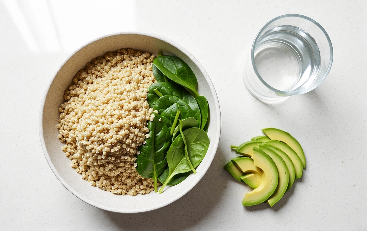 Frische Lebensmittel auf einer Arbeitsplatte